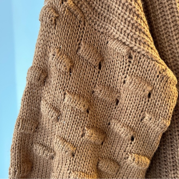 Mocha Textured Crewneck Sweater Brown - Picture 2 of 3